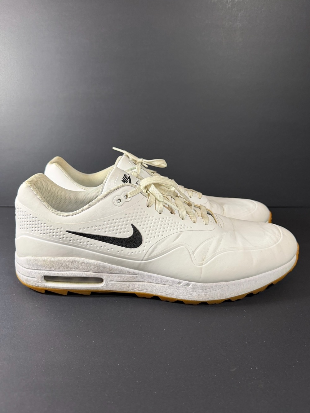 Nike Air Max 1 Golf White/Gum SIZE 16 White Swoosh AQ0863-101 Low Top Leather